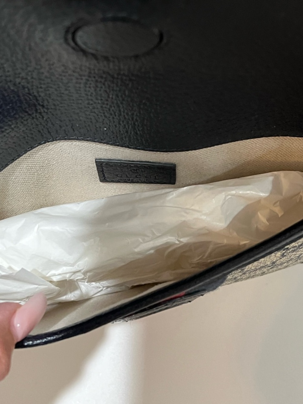 NWT: Gucci GG Supreme Belt Bag/Crossbody with Navy and Red Web Stripe - Picture 8 of 9